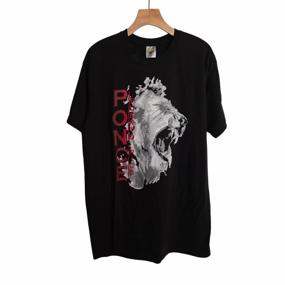 Ponce Puerto Rico T-Shirt Lion Logo Caribbean Tropic Black Mens Size XL
